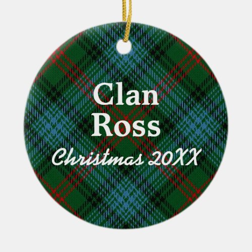 Clan Ross Scottish Tartan Ceramic Ornament