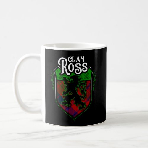 Clan Ross Surname Scottish Tartan Lion Rampant Cre Coffee Mug