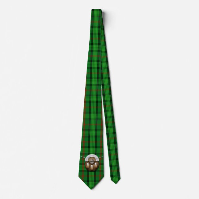 Clan Ross Tartan And Sporran Neck Tie (Front)