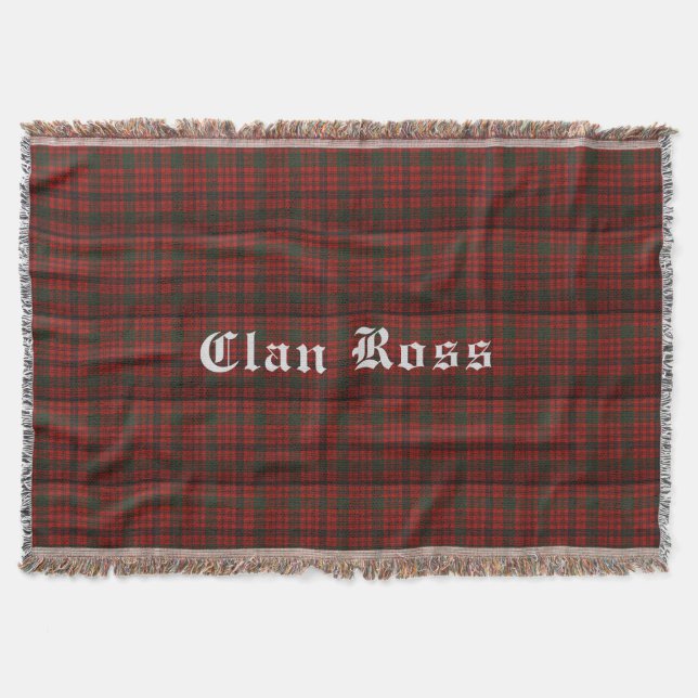 Clan Ross Tartan Throw Blanket (Front)