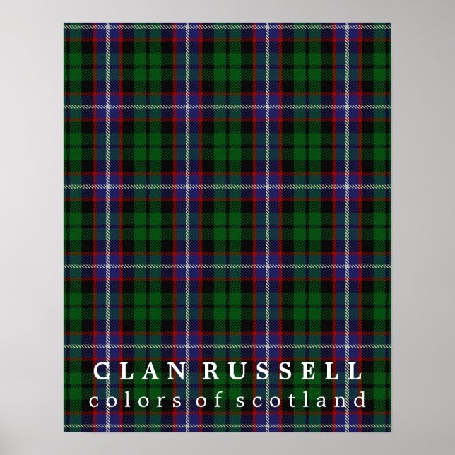 Clan Russell Colors of Scotland Tartan Poster (Front)