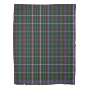 Clan Russell Scottish Accents Blue Green Tartan Duvet Cover