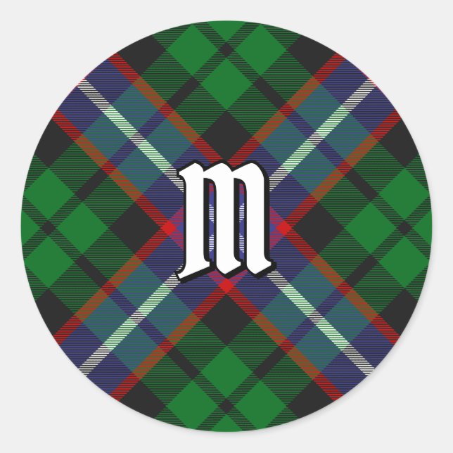 Clan Russell Tartan Classic Round Sticker (Front)