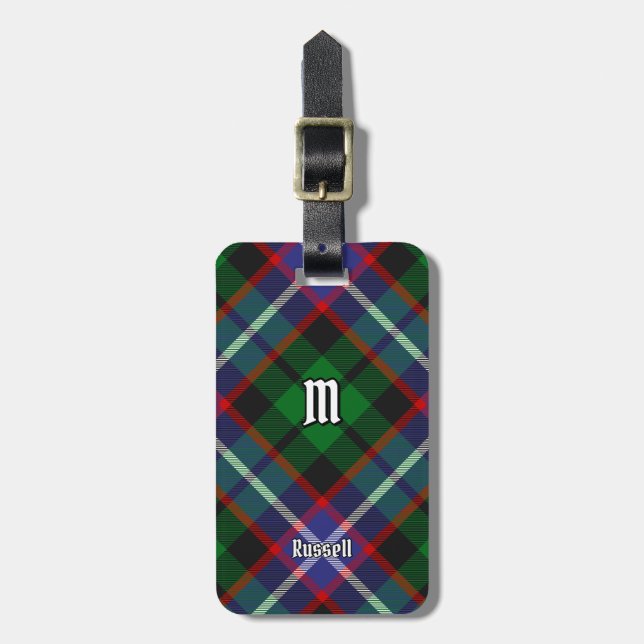 Clan Russell Tartan Luggage Tag (Front Vertical)