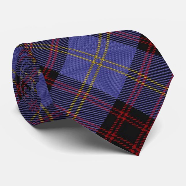 Clan Rutherford Classic Letter R Monogram Tartan Neck Tie (Rolled)