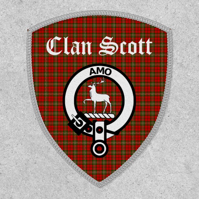 Clan Scott Crest Badge and Tartan  (Front)