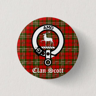 Clan Scott Crest Badge and Tartan Button