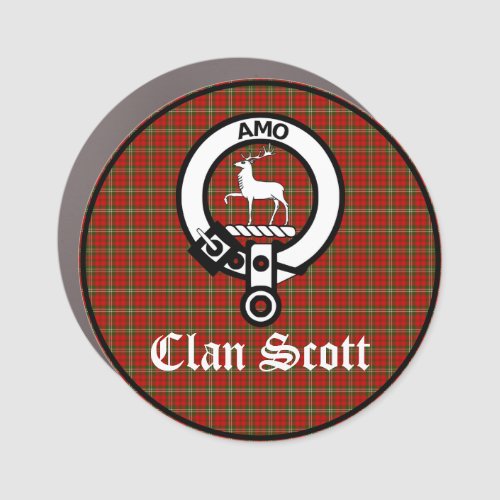 Clan Scott Crest Badge and Tartan  Car Magnet