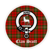 Clan Scott Crest Badge and Tartan Edible Frosting Rounds (Front)