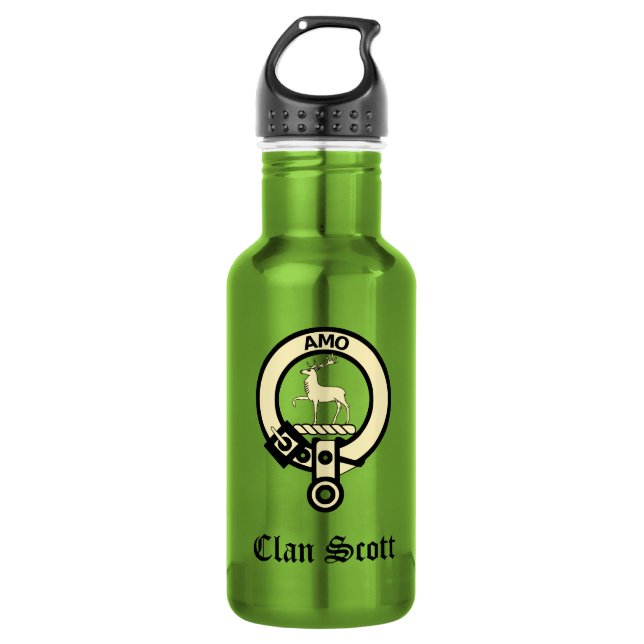 Clan Scott Crest Badge Stainless Steel Water Bottle (Front)