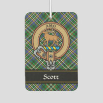 Clan Scott Crest over Green Tartan Air Freshener