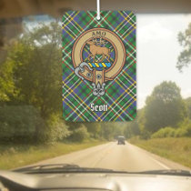 Clan Scott Crest over Green Tartan Air Freshener