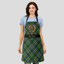 Clan Scott Crest over Green Tartan Apron