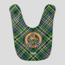 Clan Scott Crest over Green Tartan Baby Bib