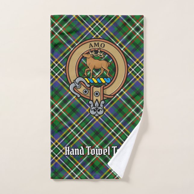 Clan Scott Crest over Green Tartan Bath Towel Set (Hand Towel)