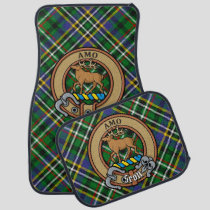 Clan Scott Crest over Green Tartan Car Floor Mat