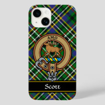 Clan Scott Crest over Green Tartan Case-Mate iPhone 14 Case