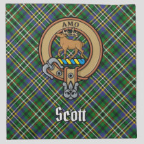 Clan Scott Crest over Green Tartan Cloth Napkin