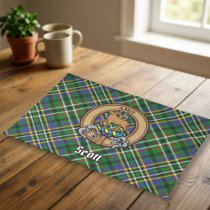 Clan Scott Crest over Green Tartan Cloth Placemat