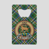 Clan Scott Crest over Green Tartan Credit Card Bottle Opener