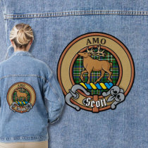 Clan Scott Crest over Green Tartan Denim Jacket