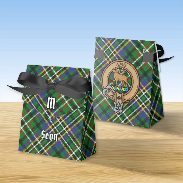 Clan Scott Crest over Green Tartan Favor Box (Creator Uploaded)