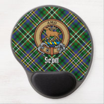 Clan Scott Crest over Green Tartan Gel Mouse Pad