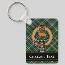 Clan Scott Crest over Green Tartan Keychain