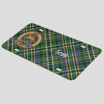 Clan Scott Crest over Green Tartan License Plate