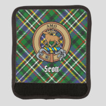 Clan Scott Crest over Green Tartan Luggage Handle Wrap
