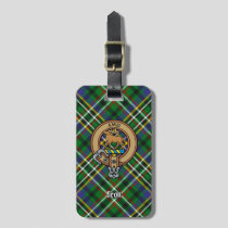 Clan Scott Crest over Green Tartan Luggage Tag
