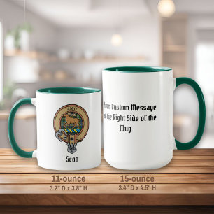 Clan Scott Crest over Green Tartan Mug