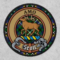 Clan Scott Crest over Green Tartan Patch
