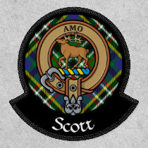 Clan Scott Crest over Green Tartan Patch