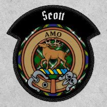 Clan Scott Crest over Green Tartan Patch