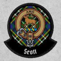 Clan Scott Crest over Green Tartan Patch