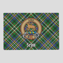Clan Scott Crest over Green Tartan Placemat