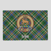 Clan Scott Crest over Green Tartan Placemat