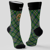 Clan Scott Crest over Green Tartan Socks