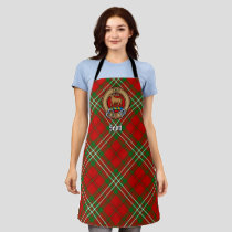 Clan Scott Crest over Red Tartan Apron