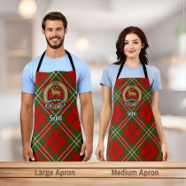 Clan Scott Crest over Red Tartan Apron