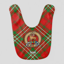 Clan Scott Crest over Red Tartan Baby Bib