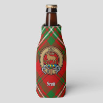 Clan Scott Crest over Red Tartan Bottle Cooler