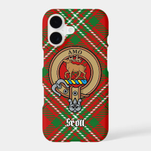 Clan Scott Crest over Red Tartan iPhone 17 Case