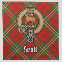 Clan Scott Crest over Red Tartan Cloth Napkin