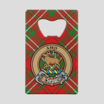 Clan Scott Crest over Red Tartan Credit Card Bottle Opener