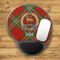 Clan Scott Crest over Red Tartan Gel Mouse Pad