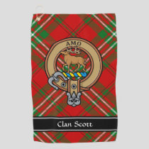 Clan Scott Crest over Red Tartan Golf Towel