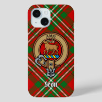 Clan Scott Crest over Red Tartan iPhone Case