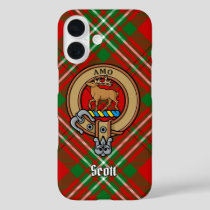 Clan Scott Crest over Red Tartan iPhone Case
